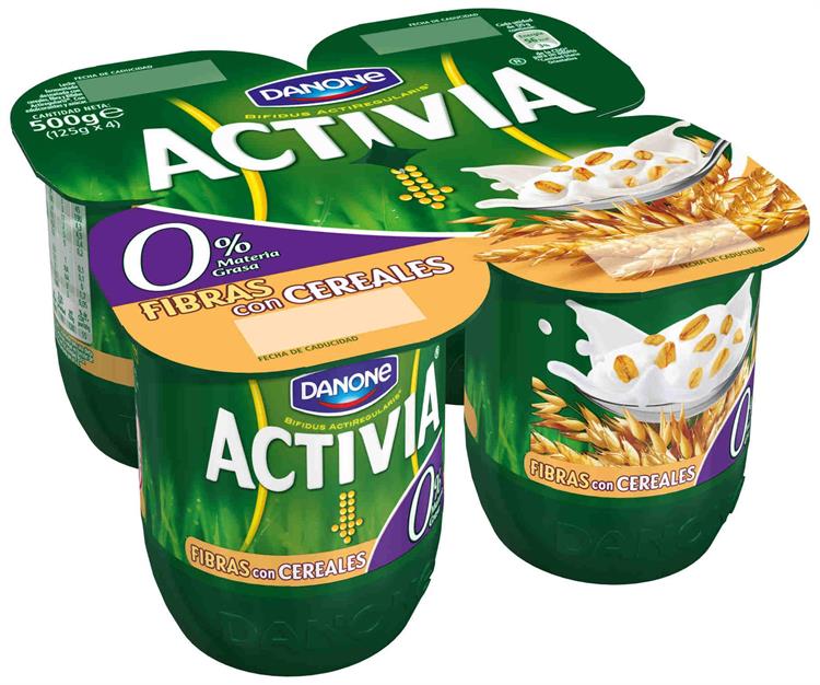 Yogur Fibras Desnatado Cereales Activia de Danone